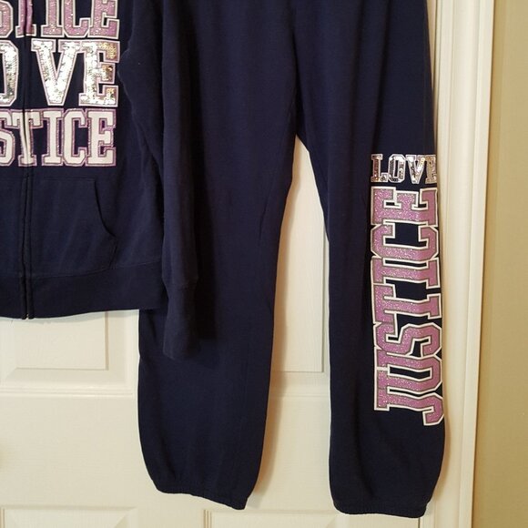 Justice Girls Hoodie Zippered Sweatshirt and Sweatpants Set ~ Size 14 yrs. ~ - Picture 4 of 5
